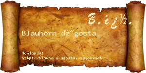 Blauhorn Ágosta névjegykártya